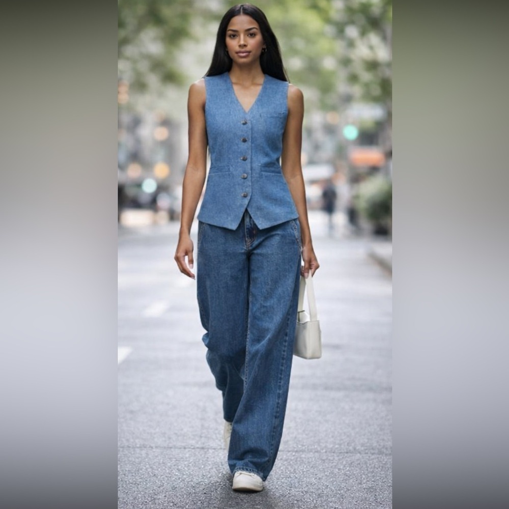 NWT Citizens of Humanity Jasmin Denim Long Vest in Normandie Size S